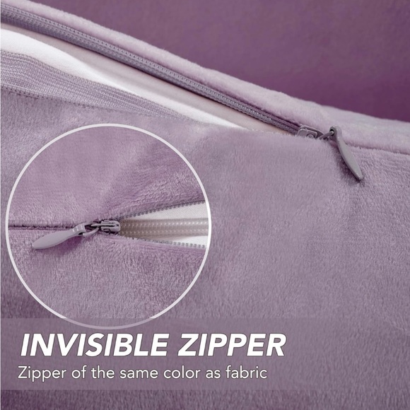 Deconovo Velvet Throw Pillow Covers Purple 24x24 in, Set of 2 - Picture 2 of 3